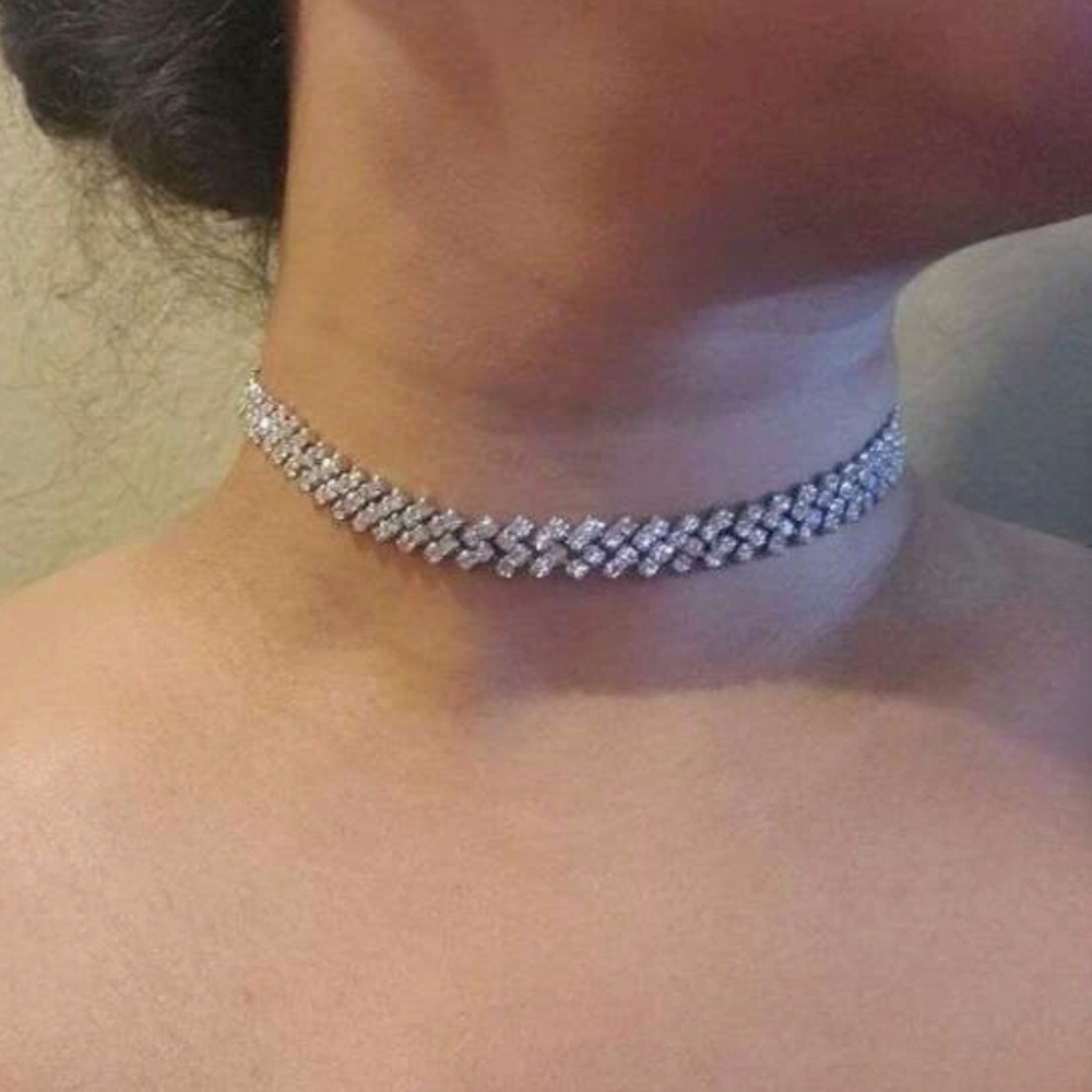 New Luxe Rhinestone Choker Necklace ~ Short Crystal Necklace - Picture 14 of 14